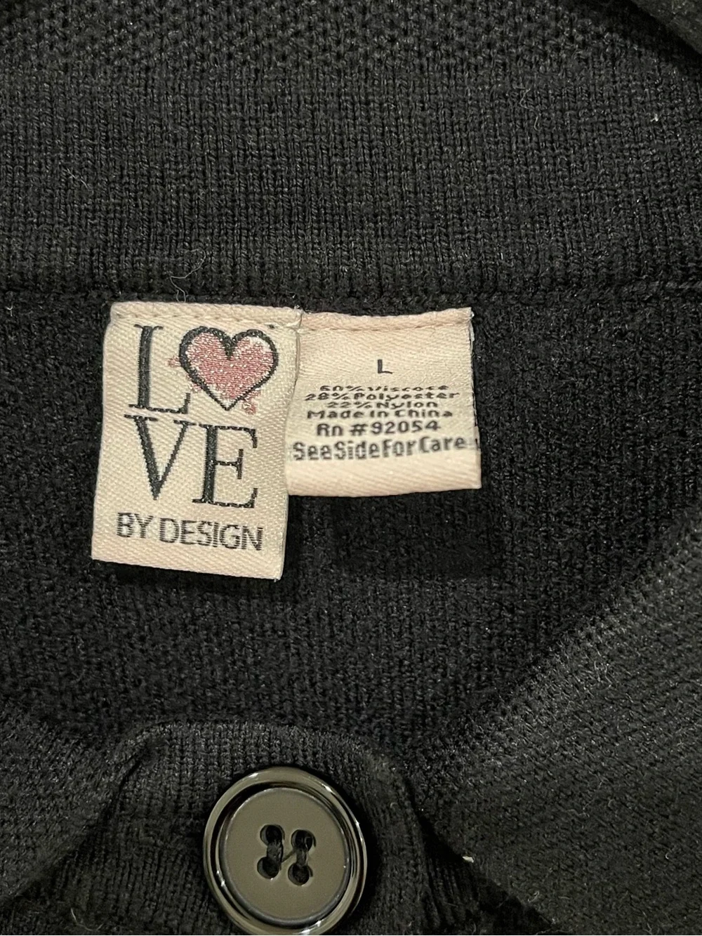 Love by Design Women’s Black Button-Front Knit Jacket